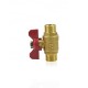 Male Thread Thicken Forged Brass Butterfly Handle 1/2 Inch Water And Gas Ball Valve