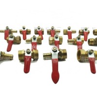 1/4 Inch Bsp Threaded Male-female Internal-external Red Lever Handle Manual Brass Ball Valve