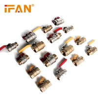 Ifan Wholesale Good Quality Copper Valve 1/2 2 Inch Water Valve Red Color Butterfly Handle Male Threaded Brass Ball Valve